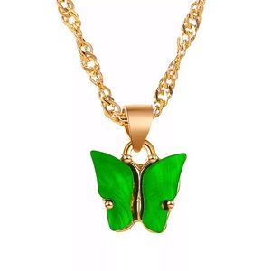 Cute Butterfly Acrylic Pendant Necklace